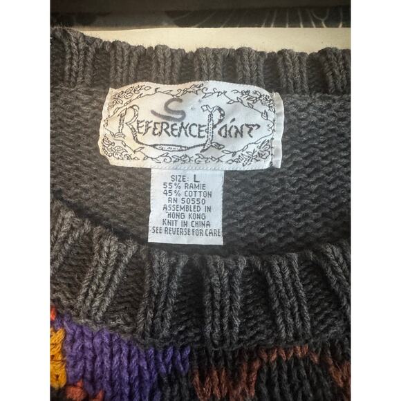 Vintage Reference Point Floral Knit Sweater Size Large - Picture 5 of 6